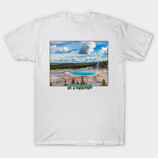 Wyoming State Outline (Yellowstone National Park) T-Shirt